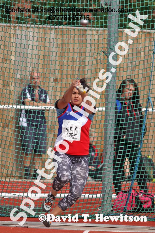 Womens under-17s hammer, Northern Under-13s, U-15s and 17s Championships. Photo: David T. Hewitson/Sports for All Pics